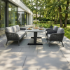 TERRANO Lifttisch 90x180, Bootsform Platte: Sintered Stone Beton-Optik, Gestell: Aluminium anthrazit Bild 4