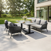 TERRANO Lifttisch 90x180, Bootsform Platte: Sintered Stone Beton-Optik, Gestell: Aluminium anthrazit Bild 3