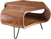 Wohnling Couchtisch FB51410 Sheesham massiv Holz 55 x 38 x 55 cm Ablage & Metallgestell Bild 2