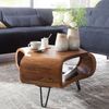 Wohnling Couchtisch FB51410 Sheesham massiv Holz 55 x 38 x 55 cm Ablage & Metallgestell Bild 4