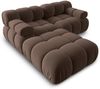 Micadoni Modulares Sofa Bellis 3-Sitzer mit flachem Modul Samt Bluvel Dunkelbraun Bild 3