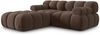 Micadoni Modulares Sofa Bellis 3-Sitzer mit flachem Modul Samt Bluvel Dunkelbraun Bild 2