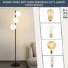ZMH Stehlampe Wohnzimmer Industrial Standleuchte - Schwarz Modern Stehleuchte 3 Flammig mit Fußschalter Metall Design aus Weiß Glas Standlampe E27 Vintage Bodenlampe für Schlafzimmer kinderzimmer Büro Bild 4