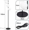 ZMH Stehlampe Wohnzimmer Industrial Standleuchte - Schwarz Modern Stehleuchte 3 Flammig mit Fußschalter Metall Design aus Weiß Glas Standlampe E27 Vintage Bodenlampe für Schlafzimmer kinderzimmer Büro Bild 2