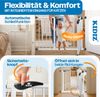 KIDIZ® Schutzgitter für Treppen | Tür, Auto Close Kindertreppengitter ohne Bohren | 90° Stop, Absperr Türschutzgitter, schwenkbare Trennwand, Treppenschutzgitter, Klemmen 88 - 101 cm Weiß / Schwarz +14 Bild 4