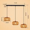 ZMH Pendelleuchte E27 3 Flammige Vintage Hängelampe Boho Papiergarn Deckenlamp, ohne Leuchtmittel Bild 3