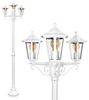 hofstein Außen-Stehlampe Wegeleuchte aus Metall/Glas in Weiß/Klar, ohne Leuchtmittel, Kandelaber, Gartenbeleuchtung IP44, 3xE27, ohne Leuchtmittel Bild 4