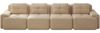 Modulares Sofa aus Cord, 4-Sitzer mit Tiefsitz & rutschfester Basis, 382x104x69 cm, Beige Bild 4