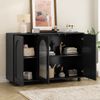 U-förmiges Sideboard schwarz mit Glastür, 120x40x78,5 cm, MDF, Push-to-Open Bild 3