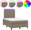 Boxspringbett mit Matratze & LED Stoff Taupe 120x200 cm, Härtegrad: H2 [3135025] Bild 2