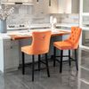 Barhocker Samt Orange H 104 x T 57 x B 46 cm mit Massivholzbeinen, 2er-Set Bild 4