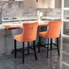Barhocker Samt Orange H 104 x T 57 x B 46 cm mit Massivholzbeinen, 2er-Set Bild 2