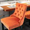 Barhocker Samt Orange H 104 x T 57 x B 46 cm mit Massivholzbeinen, 2er-Set Bild 5