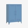 Bisley Fern Middle Sideboard, mit zwei festen Fachböden, aus hochwertigem, nachhaltigem Stahl hergestellt, 16 mm große Design Lüftungslöcher auf allen Türen, moderner und industrieller Flair, mit integrierten Füßen, H 1100 x B 800 x T 400 mm, Farbe bla... Bild 2