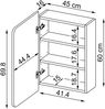 Roomart LYCIA-60 Badmöbel - nur Spiegelschrank - H 60 x B 16 x T 45 cm • Grau Bild 4