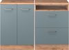 Küchenschrank für Dachschrägen R-Line Blau-Grau 120 cm 2er Set Schrankkorpuss 60 cm Tiefe Vicco Bild 3