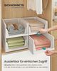 SONGMICS Schrank-Organizer klappbar, Kleiderschrank-Organizer stapelbar, ausziehbarer Korb 4er Set, Aufbewahrung und Organisation, Kunststoff, Schlafzimmer, Büro, Badezimmer, weiß Bild 2
