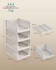 SONGMICS Schrank-Organizer klappbar, Kleiderschrank-Organizer stapelbar, ausziehbarer Korb 4er Set, Aufbewahrung und Organisation, Kunststoff, Schlafzimmer, Büro, Badezimmer, weiß Bild 5