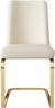 Merax Samt-Esszimmerstuhl, 2er-Set, Wohnzimmer, Schlafzimmer, Lounge-Sessel, Diamant-Rücken-Design, mit goldfarbenen Metall-Stützbeinen, Beige Bild 5