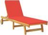 vidaXL Sonnenliege mit Kissen Rot Massivholz Akazie 3407703 Bild 4