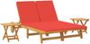 vidaXL Sonnenliege mit Kissen Rot Massivholz Akazie 3407703 Bild 2
