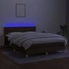 vidaXL Boxspringbett mit Matratze & LED Stoff Dunkelbraun 140x200 cm Bild 4