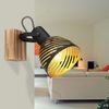 Wandlampe, Strahler, beweglich, Dekorschlitze, Holz, schwarz Bild 4
