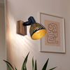 Wandlampe, Strahler, beweglich, Dekorschlitze, Holz, schwarz Bild 2