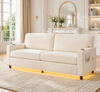 Kompakt-Sofa Cord, modular, Seitentasche, Getränkehalter, 3 Kissen, Dunkelgrau Bild 1