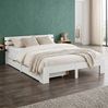 Doppelbett mit 2 Bettkästen 180x200 cm Lattenrost Bett Weiß Holzbett Bettgestell Futonbett Bild 2