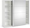 Dmora Kleiderschrank 2 Türen Catalina, Schlafzimmermöbel, Schrank, Garderobe, 243x61 h220 cm, Glänzendes Weiß Bild 4
