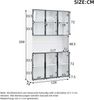 Merax 200cm Vitrine, Standvitrine mit 6 Schranktüren, Freilagerbereich, Hochschrank, Glasvitrine mit LED, Wohnzimmerschrank, Multifunktionsschrank, Großer Schrank, Weiß Bild 4