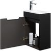 Badplaats Gäste-WC Waschtisch Set Thermis 40x22 cm Schwarz Matt - Badmöbel Set mit Waschbecken und Unterschrank, Vormontiert und mit Soft-Close Bild 3