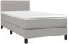 vidaXL Boxspringbett mit Matratze, Stoff, Hellgrau, 100x200 cm, H2 Bild 3
