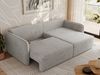 L-förmiges Ecksofa mit Armlehnen, für das Wohnzimmer, Schlaffunktion und Bettkästen, Wellenfeder am Sitz, losen Kissen - MESTO - Hellgrau Plüschstoff - rechte Seite Bild 3