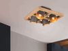 LED Deckenstrahler 4-flammig Silber antik & Gold mit Holz, Quadrat 39cm Bild 5