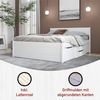 Inter Link - Bett mit Schubladen - Doppelbett 160x200 cm – Kojenbett mit Stauraum – Kiefer massivholz – 4 Schubladen und 2 Schubkasten – Inkl Lattenrost – Weiß lackiert – Efetivo 160x200 cm Bild 4