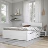 Inter Link - Bett mit Schubladen - Doppelbett 160x200 cm – Kojenbett mit Stauraum – Kiefer massivholz – 4 Schubladen und 2 Schubkasten – Inkl Lattenrost – Weiß lackiert – Efetivo 160x200 cm Bild 2