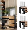 Schminktisch Sherry Anthrazit/Goldkraft Eiche 90 x 75 cm mit Spiegel & Hocker Vicco Bild 2