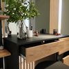 Schminktisch Sherry Anthrazit/Goldkraft Eiche 90 x 75 cm mit Spiegel & Hocker Vicco Bild 5
