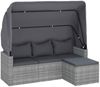 vidaXL 3-Sitzer-Gartensofa mit Dach und Fußhocker Grau Poly Rattan 362335 Bild 2