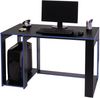 Schreibtisch HWC-J26, Computertisch Bürotisch, 120x60x76cm ~ schwarz-blau Bild 1