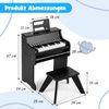 25 Tasten Mini Digitalpiano mit Hocker Kinder Klavier mit Einstellbarer Geschwindigkeit Schwarz Bild 2