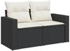 vidaXL Gartensofa mit Kissen 2-Sitzer Schwarz Poly Rattan 366004 Bild 2