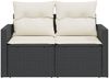 vidaXL Gartensofa mit Kissen 2-Sitzer Schwarz Poly Rattan 366004 Bild 4
