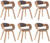 vidaXL Esszimmerstühle 6 Stk. Bugholz und Taupe Stoff 3054823 Bild 2
