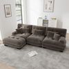 Modulares Sofa aus Chenille mit Ottomane & flexiblem Aufbau, braun Bild 3