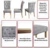 2er-Set Esszimmerstuhl Chesterfield II, Nieten ~ Stoff/Textil hellgrau, helle Beine Bild 2