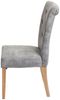 2er-Set Esszimmerstuhl Chesterfield II, Nieten ~ Stoff/Textil hellgrau, helle Beine Bild 5