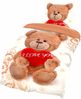 Fleece Bettwäsche Weiß-Beige mit Teddy-Herzmotiv aus 100% Polyester 135x200 cm Bild 2